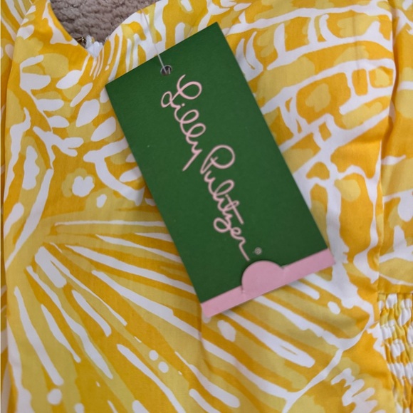 🌼 NEW Lilly Pulitzer Christine Yellow Sunglow Fit & Flare Sun Dress, Size 12 🌼 - Picture 4 of 8